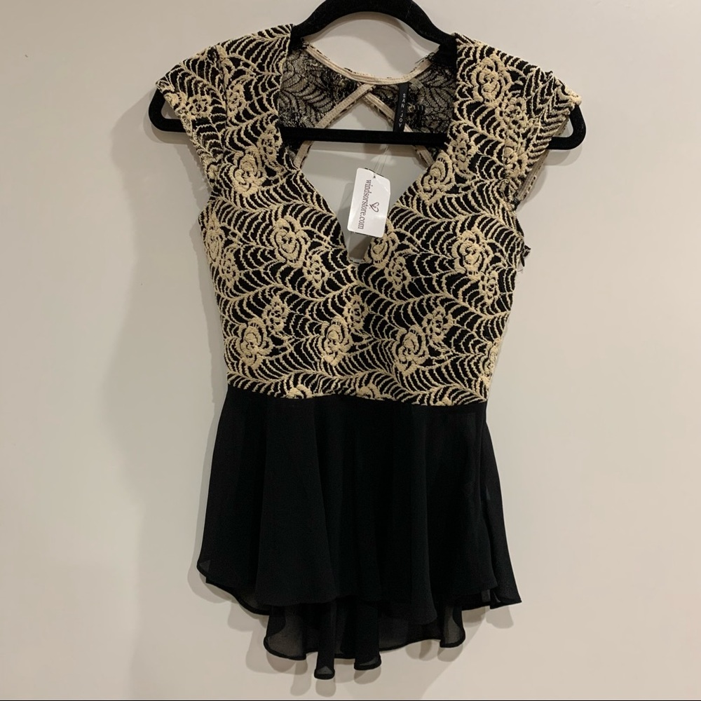 Windsor Sheer Lace Side Zip Top